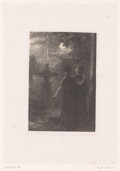 Héro und Ursule bei einem Brunnen im Mondlicht von Ignace Henri Jean Fantin Latour