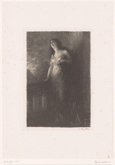 Julia steht nachts auf dem Balkon (Roméo et Juliette. Vertrauen in die Nacht, Leben und Werk von Hector Berlioz) von Ignace Henri Jean Fantin Latour