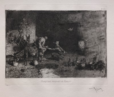 Ein Maultier in Marokko beschlagen von Ignace Henri Jean Fantin Latour