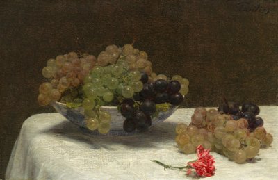 Stillleben mit Trauben und Nelke von Ignace Henri Jean Fantin Latour