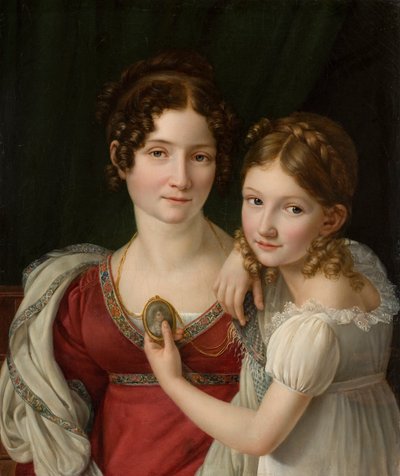 Porträt einer Mutter mit ihrer Tochter von Henri Francois Riesener