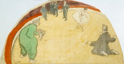 Zirkusvorstellung mit Tänzerin, Clowns von Henri Gabriel Ibels