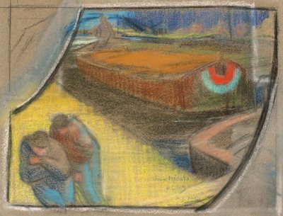 Männer ziehen einen Lastkahn [Studie für Boubourouche] von Henri Gabriel Ibels