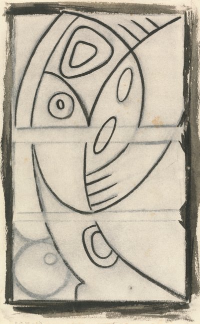 Reliefdesign einer abstrakten weiblichen Figur von Henri Gaudier Brzeska