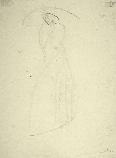 Stehende Frau mit großem Hut von Henri Gaudier Brzeska