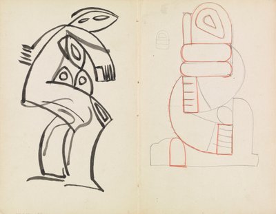 Studie einer weiblichen Figur, abstrakte Figurenstudie von Henri Gaudier Brzeska
