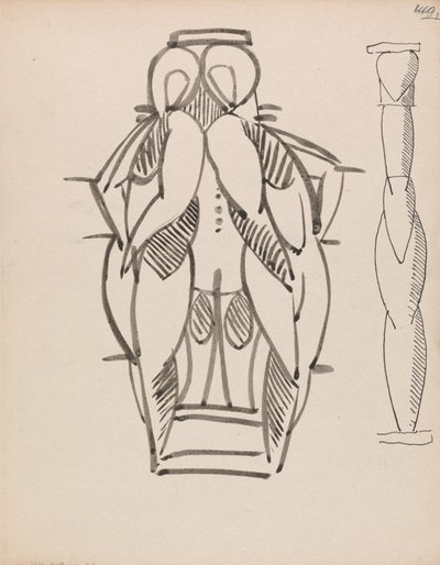 Zwei Studien für eine skulpturale Säule von Henri Gaudier Brzeska