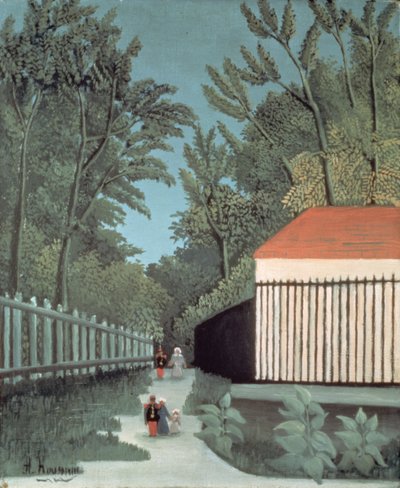 Landschaft im Montsouris-Park mit fünf Figuren von Henri J.F. Rousseau