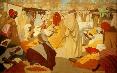 Orangenmarkt in Blidah von Henri Jacques Edouard Evenepoel