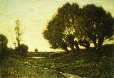 Eine bewaldete Landschaft mit einem Bach, 1903 von Henri Joseph Harpignies