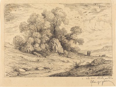 Baumgruppe mit Felsen von Henri Joseph Harpignies