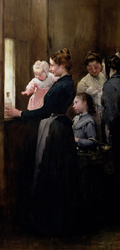 Der Tropfen Milch in Belleville: Die Chirurgie von Doktor Variot, Die Verteilung der Milch, 1903 von Henri Jules Jean Geoffroy