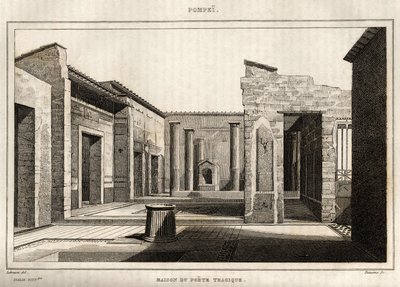 Das Haus des tragischen Dichters in Pompeji, Gravur von Labrouste von Henri Labrouste