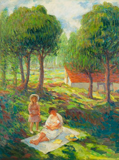 Mutter und Kind in einer Landschaft, 1900 von Henri Lebasque