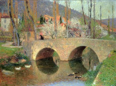 Die Brücke bei Labastide du Vert im Frühling, 1911 von Henri Martin