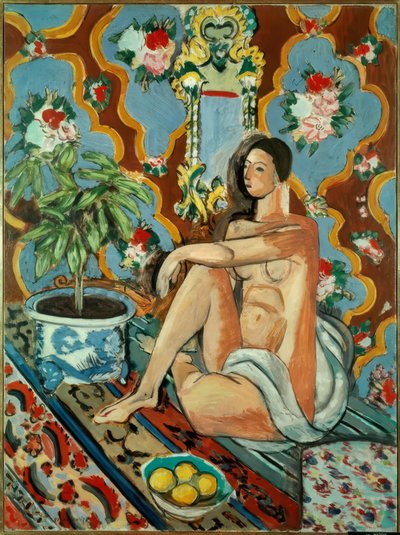 Dekorative Figur auf ornamentalem Hintergrund von Henri Matisse