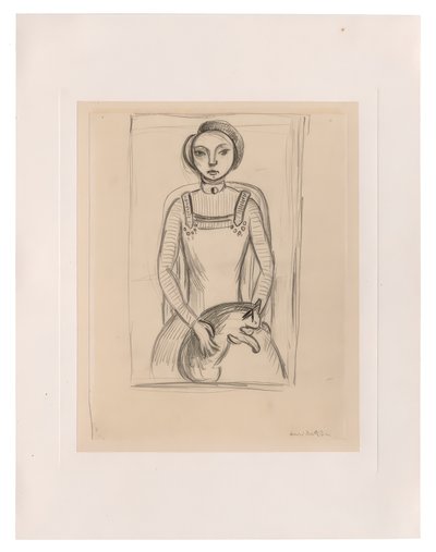 Mädchen mit einer Katze von Henri Matisse