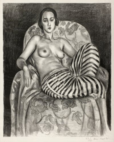 Große Odaliske in gestreiften Pantalons von Henri Matisse