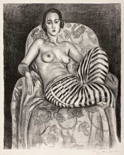 Große Odaliske in gestreiften Pantalons von Henri Matisse