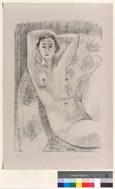Sitzender Akt in einem blumigen Sessel von Henri Matisse