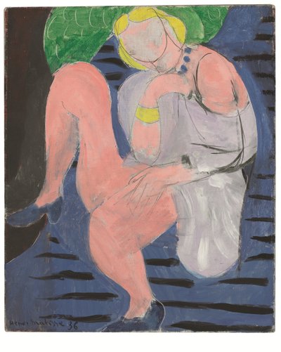 Sitzender Akt, blauer Hintergrund von Henri Matisse