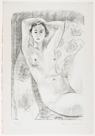 Sitzender Akt im Sessel mit Blumendekoration von Henri Matisse