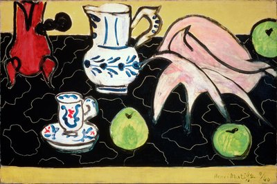 Stillleben mit einer Muschel auf schwarzem Marmor von Henri Matisse