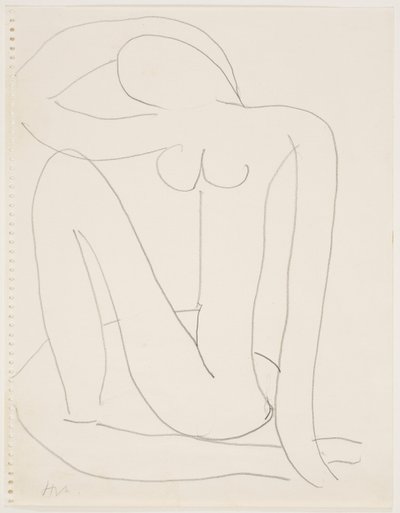 Frau sitzt mit Arm auf dem Kopf von Henri Matisse