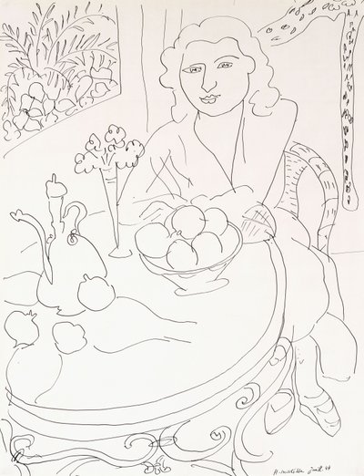 Junge Frau am Tisch von Henri Matisse