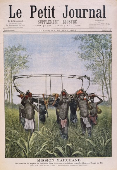 Die Marchand-Mission reist vom Kongo zum Nil, aus Le Petit Journal, 28. Mai 1899 von Henri Meyer