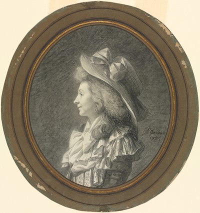 Frau im Profil, nach links gewandt von Henri Pierre Danloux
