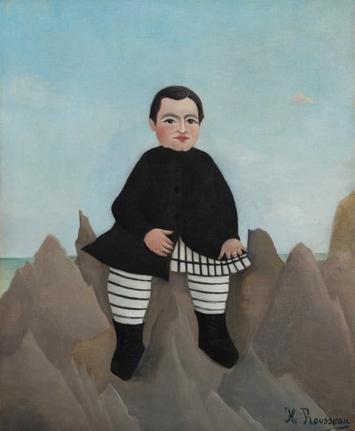 Junge auf den Felsen von Henri Rousseau