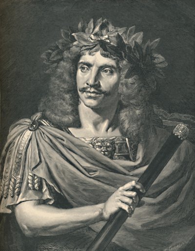 Molière als Julius Caesar in der Tragödie von Pompée, 1886 von Henri Thiriat
