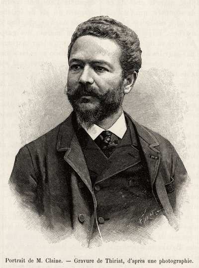 Porträt von Jules Claine (1856-1939), Entdecker und Diplomat, Autor der Geschichte. Gravur von Thiriat zur Illustration der Geschichte „Ein Jahr in Malaysia“ von Jules Claine (1856-1939) von Henri Thiriat