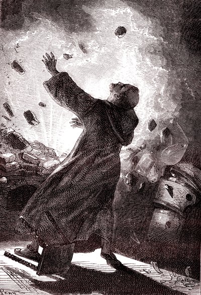 Der Mönch Berthold Schwartz, "Von der Erde zum Mond" von Jules Verne von Henri de Montaut