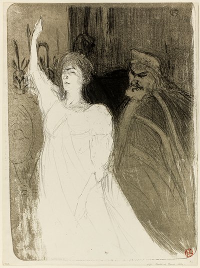 Bartet und Mounet-Sully, in Antigone von Henri de Toulouse-Lautrec