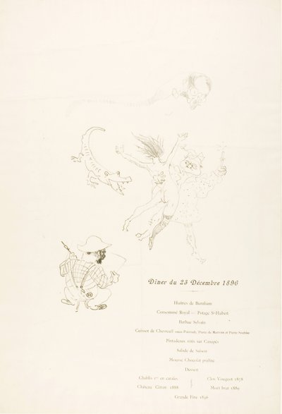 Das Krokodil, Menü von Henri de Toulouse-Lautrec
