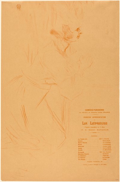Programm für „La lépreuse“ von Henri de Toulouse-Lautrec
