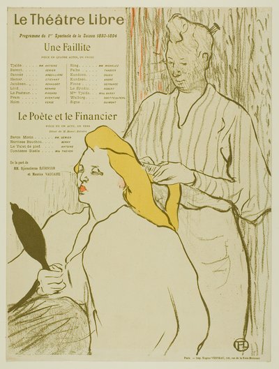 Der Friseur, Programm für das Théâtre Libre von Henri de Toulouse-Lautrec
