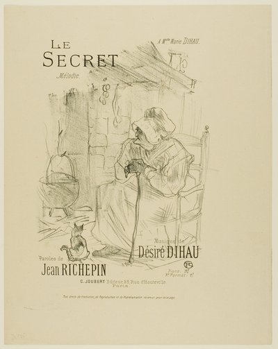 Das Geheimnis, aus Mélodies de Désiré Dihau von Henri de Toulouse-Lautrec