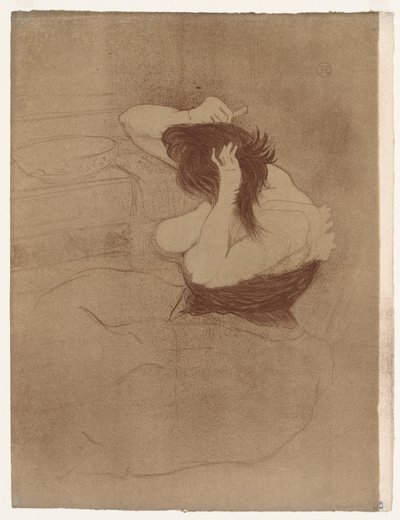 Elles: Frau kämmt ihr Haar von Henri de Toulouse Lautrec