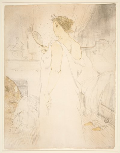 Frau mit Handspiegel, aus der Serie Elles von Henri de Toulouse Lautrec