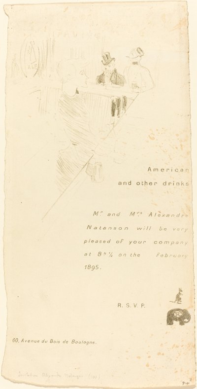 Einladung von Herrn und Frau Alexandre Natanson (1895) von Henri de Toulouse Lautrec