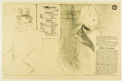 Oscar Wilde und Romain Coolus—Programm für Raphaël und Salomé von Henri de Toulouse Lautrec