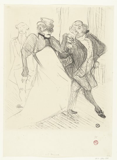 Porträt der Schauspieler Gabrielle Rejane und Felix Galipaux im Theaterstück Madame Sans-Gêne von Henri de Toulouse Lautrec