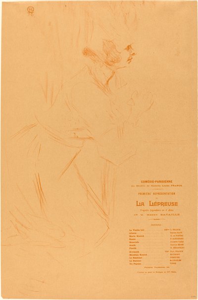 Programm für "La lepreuse" (Programme pour "La lépreuse") von Henri de Toulouse Lautrec