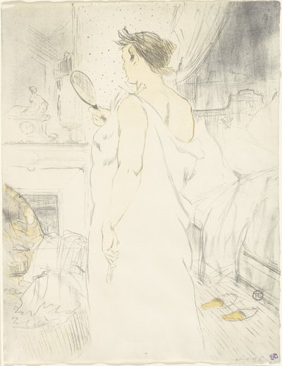 Frau am Spiegel—Spiegel in der Hand, Platte sechs aus Elles von Henri de Toulouse Lautrec