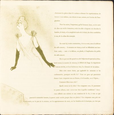 Yvette Guilbert von Henri de Toulouse Lautrec