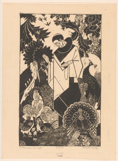 St. Franziskus und die Vögel von Henri van der Stok (signed by artist)