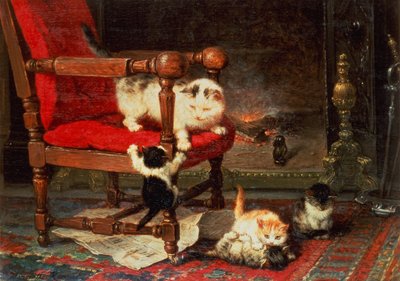Spielen mit der Wärme des Feuers von Henriëtte Ronner Knip